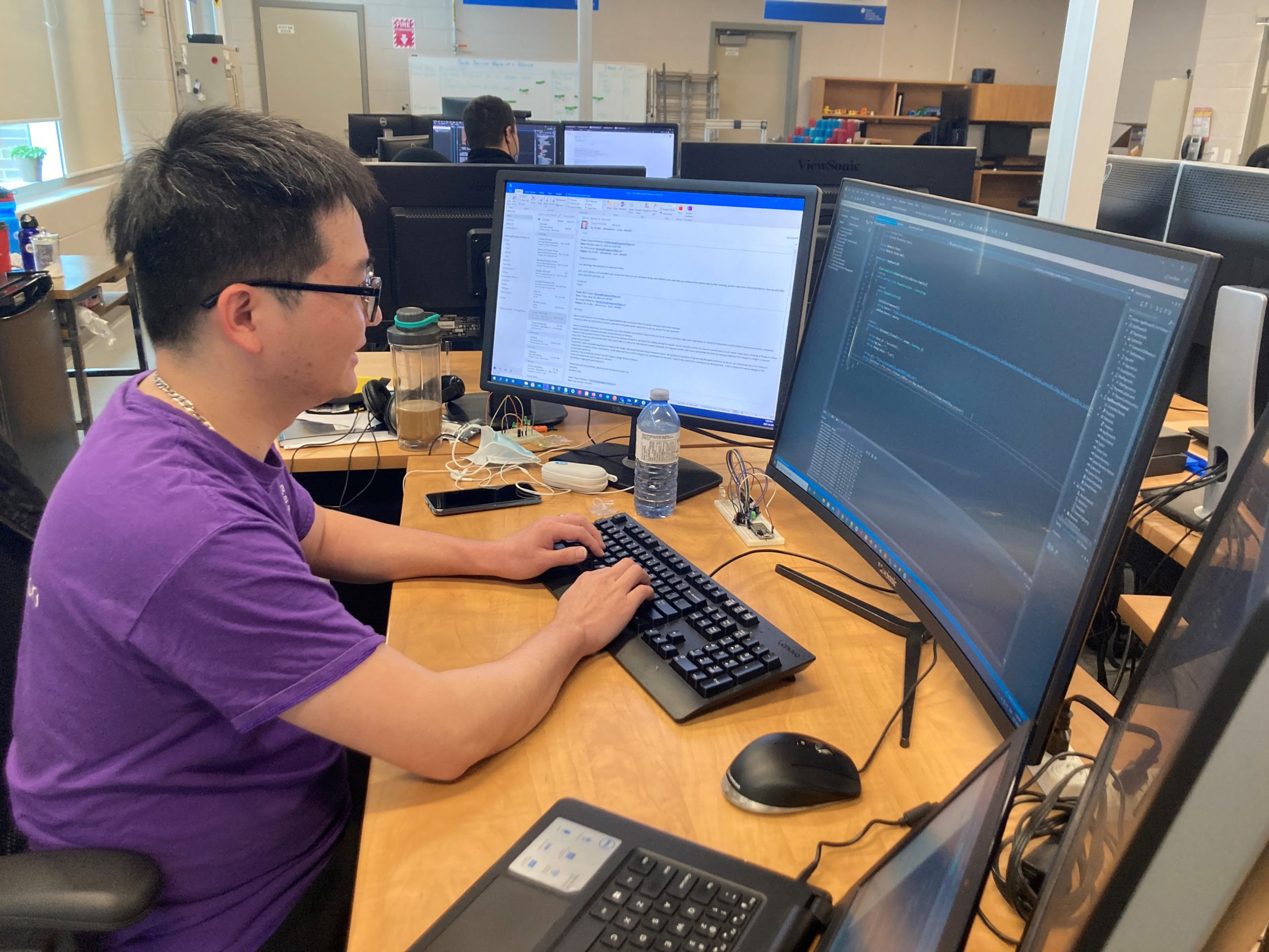 Ba Binh Luong (pictured) at his workstation and Niagara College
