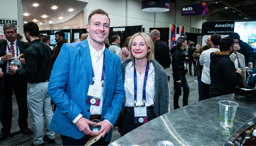 Mitchell Lutz (left) and Tess Finlay(right)at DiscoveryX 2024 in Toronto.