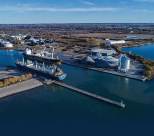 Ontario shipyard in action — supporting marine trade, industry, and innovation.