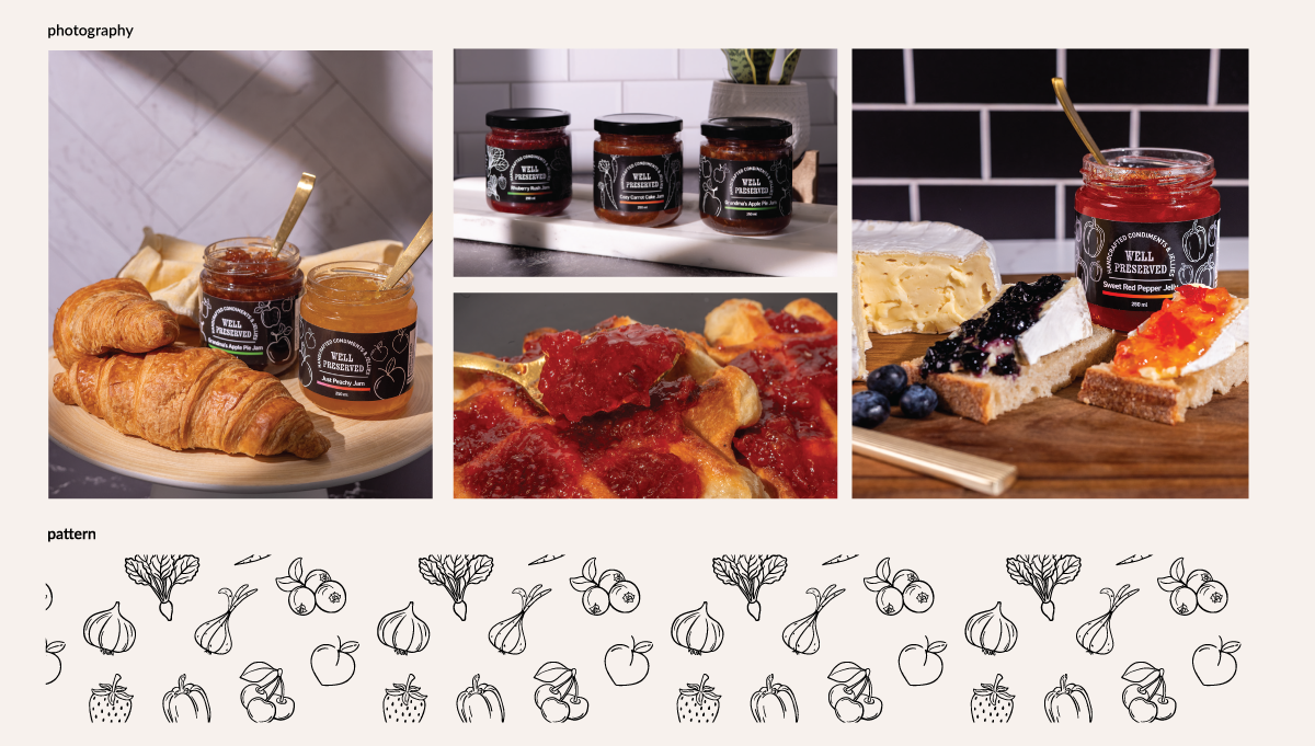 Well Preserved product photography and fresh produce graphics created for branding